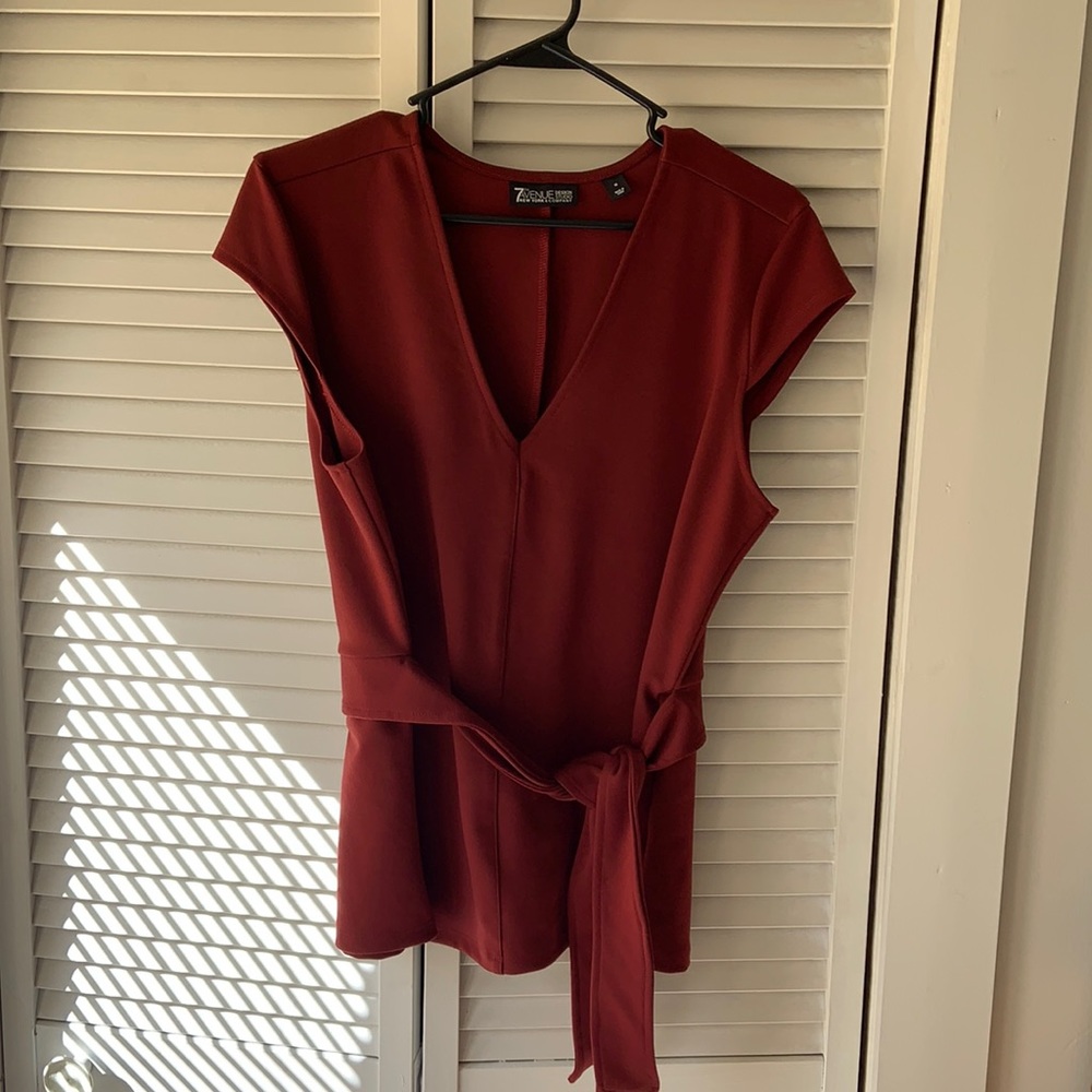Burgundy professional blouse; size medium